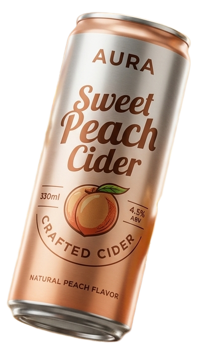 AURA Sweet Peach Cider Can